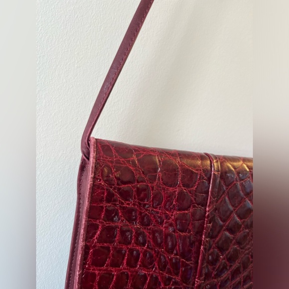 SILVANO BIAGINI Burgundy Flat Crossbody Leather Bag - Picture 10 of 16